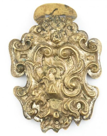 Főúri süvegdísz. XVIII. sz. Poncolt réz. / Nobleman hat ornament made of copper. 11,5x8 cm