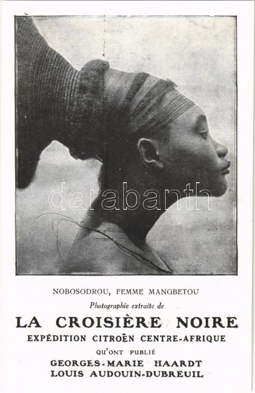 Nobosodrou, Femme Mangbetou. Photographie extraite de La Croisiere Noire / African folklore, hairstyle (EK)