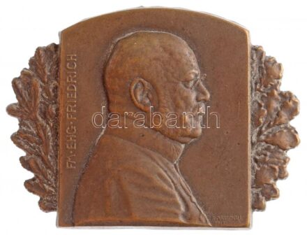 Osztrák-Magyar Monarchia 1915. 'FM. EHG. FRIEDRICH (Frigyes Főherceg Tábornagy)' Br sapkajelvény. Szign.: Marschall (32x43mm) T:2 / Austro-Hungarian Monarchy 1915. 'FM. EHG. FRIEDRICH (Feldmarschall Archduke Friedrich) ' Br badge. Sign.: