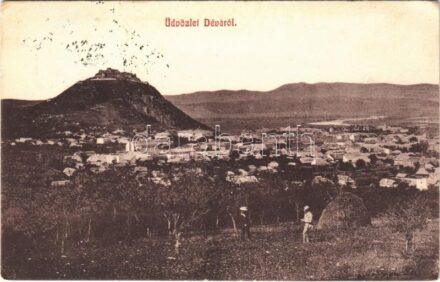 1912 Déva, látkép, vár. Kroll Gyula kiadása / general view, castle ruins (EK)
