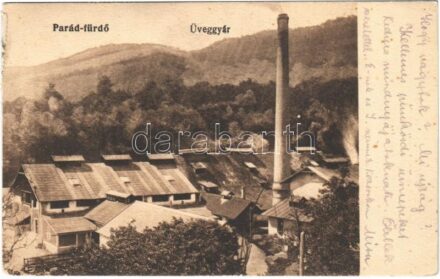 1925 Parád-fürdő, Üveggyár. Pauncz Illés kiadása (EK)