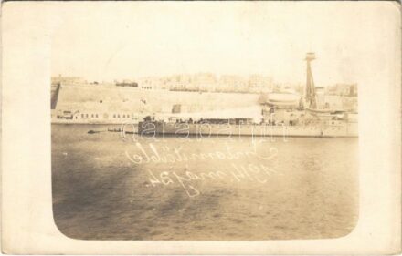 1916 Osztrák-magyar haditengerészet cirkálója / K.u.K. Kriegsmarine Kreuzer / WWI Austro-Hungarian Navy cruiser. photo + 'K.U.K. KRIEGSMARINE SANKT GEORG'
