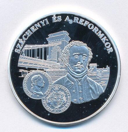 DN 'A magyar pénz krónikája - Széchenyi és a reformkor' Ag emlékérem (20g/0.999/38,61mm) T:PP fo.