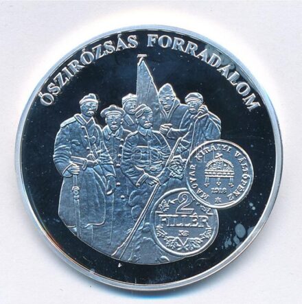 DN 'A magyar pénz krónikája - Őszirózsás forradalom' Ag emlékérem (20g/0.999/38,61mm) T:PP fo.
