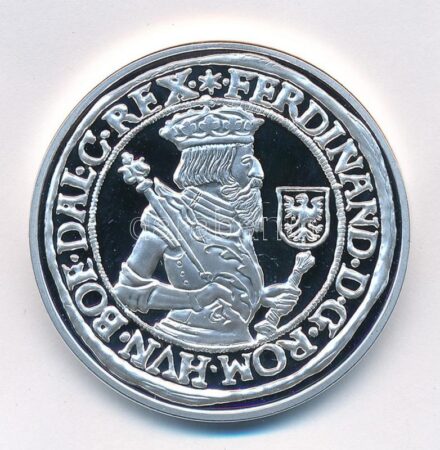 DN 'I. Ferdinánd ezüst tallérjának replikája' ezüstözött Cu emlékérem, 'COPY' jelzéssel, tanúsítvánnyal (40mm) T:PP