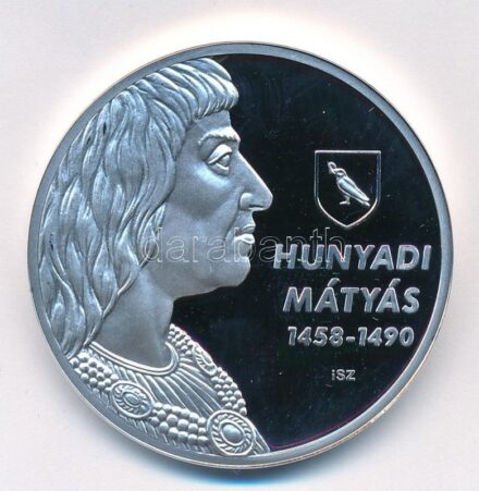 ifj. Szlávics László (1959-) 2011. 'Nagy Magyarok / Hunyadi Mátyás 1458-1490' ezüstözött Cu emlékérem, tanúsítvánnyal (40mm) T:PP