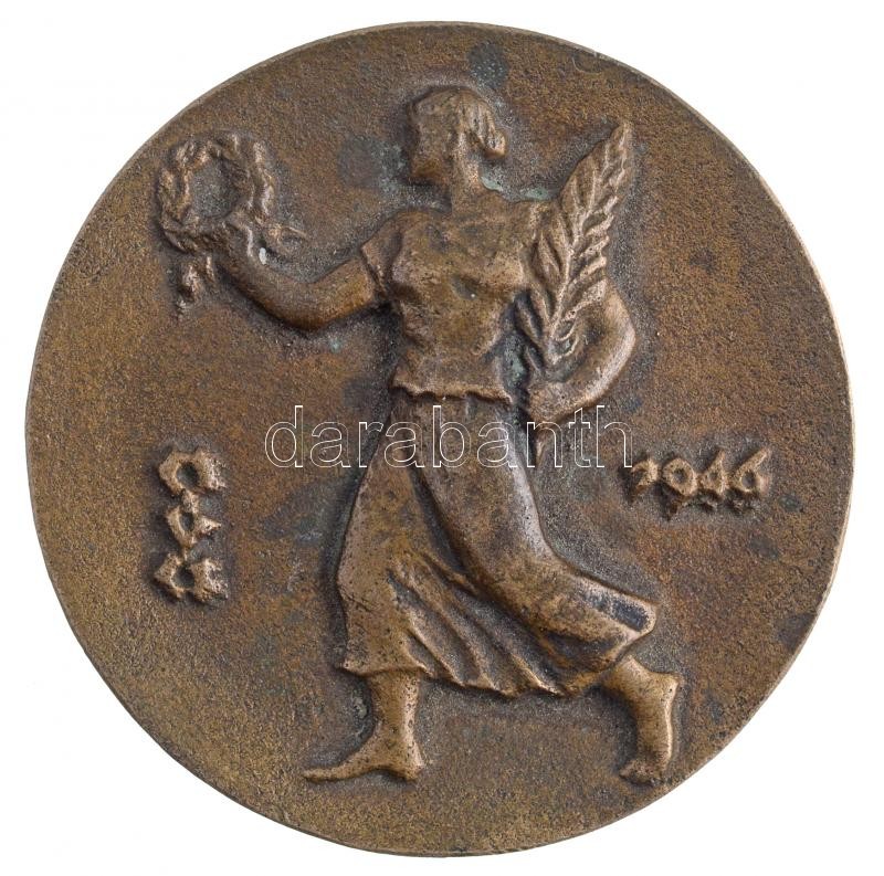 Csúcs Ferenc (1905-1999) 1946. 'Kultusz Kupa Emlékérem' kétoldalas Br emlékérem (54mm) T:2