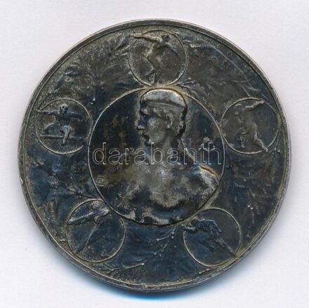 1925. 'Szeged 1925. aug. 8.' kétoldalas, jelzetlen Ag öttusa(?) díjérem 'LE' gyártói jelzéssel (22,43g/38mm) T:2,2- patina