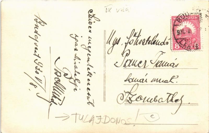 1930 Budapest V. Posch étterem belső. Váci utca 38. Hátoldalon a tulajdonos levele és aláírása. photo - Image 2