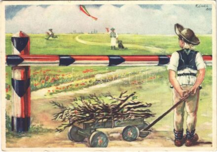 Hívja, csalogatja a szép magyar róna, mint a gyermeket az édesanya csókja! Kiadja a Magyar Nemzeti Szövetség, Magyar Földrajzi Intézet rt. / Hungarian irredenta propaganda, Trianon s: Köves (EK)