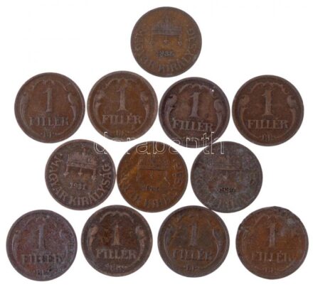 1928-1939. 1f Br (12db) T:2-,3 Adamo P1