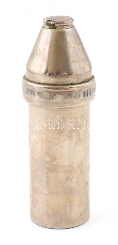 Régi injekciós tű tartó fém henger 13 cm