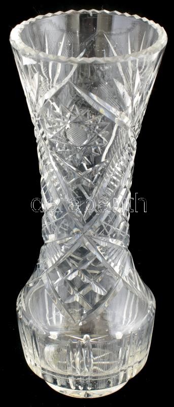 Kristály váza. Kis lepattanással 20 cm.