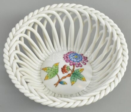 Herendi Viktória mintás tálka, porcelán, jelzett, hibátlan, d: 11.5 cm