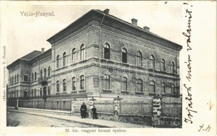1905 Vajdahunyad, Hunedoara; M. kir. vasgyári hivatal épülete / iron works' office, factory office