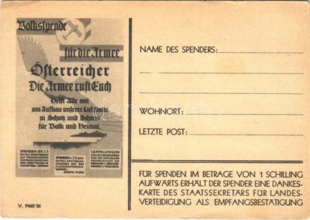 Volkspende für die Armee. Österreicher die Armee ruft Euch / WWI Austrian military charity propaganda (EK)