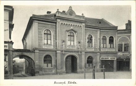 Rozsnyó, Roznava; zárda, Breibart József üzlete. Özv. Dr. Mariska Györgyné kiadása / nunnery, shops (EK)