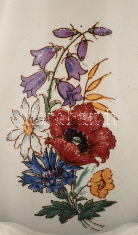 Sarreguemines fajansz teáskanna, kiöntő. Levonóképes, jelzett, hibátlan. 23 cm - Image 2