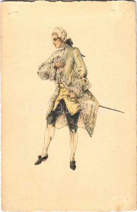 Baroque man art postcard (EK)