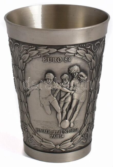 Alkalmi ón pohár: Football Europe Cup France 1984 felirattal. 8,5 cm