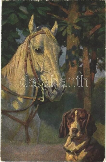 Horse with dog. WSSB 6908/3. s: W. Velten
