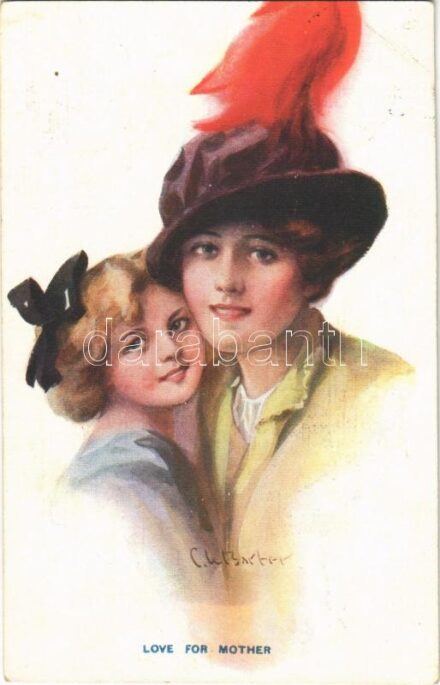 1914 'Love for Mother' Lady art postcard. The Carlton Publishing Co. Series No. 676/4. s: C.W. Barber (EK)