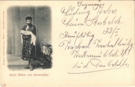 Adolf Ritter von Sonnenthal, Austrian actor, was born of Jewish parentage in Budapest (EK)