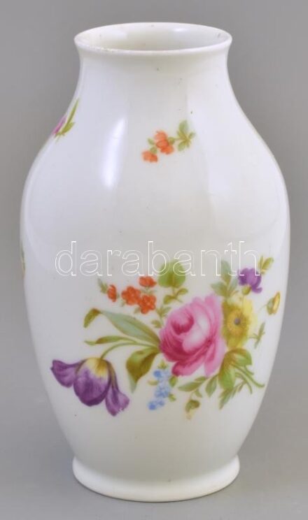 Rosenthal virágmintás porcelán váza, matricás, jelzett, kis kopásnyomokkal, m: 17 cm