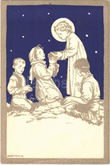 Ferences Missziók Központja kiadása / Hungarian religious art postcard s: Márton L. (lyuk / pinhole)