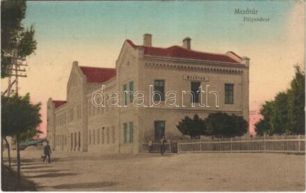 1916 Mezőtúr, pályaudvar, vasútállomás. Borbély Gyula kiadása