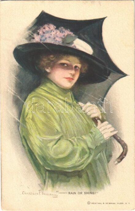 1915 'Rain or Shine!' Lady art postcard. Reinthal & Newman Series No. 349. s: Clarence F. Underwood (EK)