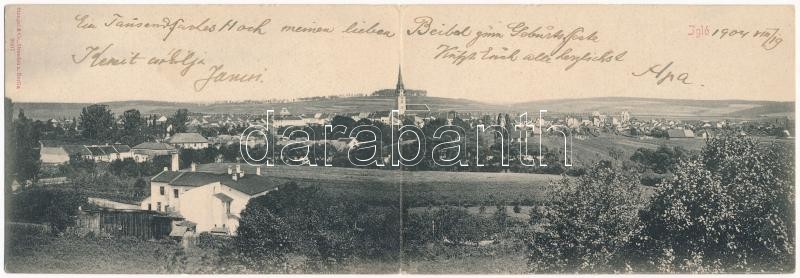1904 Igló, Zipser Neudorf, Spisská Nová Ves; 2 részes kihajtható panorámalap / 2-tiled folding panoramacard (EK)