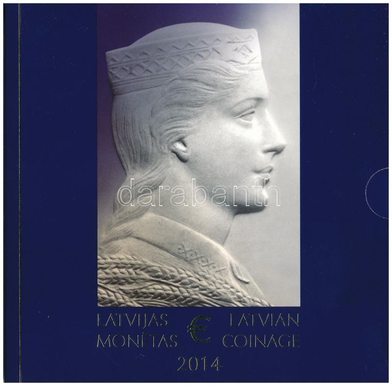 Lettország 2014. 1c-2E (8xklf) forgalmi sor dísztokban T:BU Latvia 2014. 1 Cent - 2 Euro (8xdiff) coin set on cardboard display case C:BU