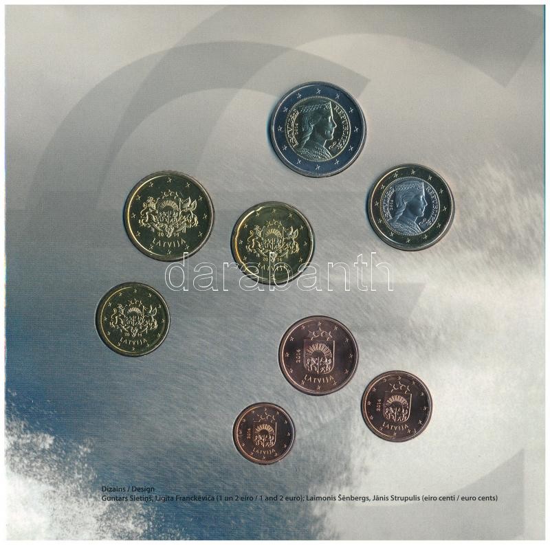 Lettország 2014. 1c-2E (8xklf) forgalmi sor dísztokban T:BU Latvia 2014. 1 Cent - 2 Euro (8xdiff) coin set on cardboard display case C:BU - Image 3