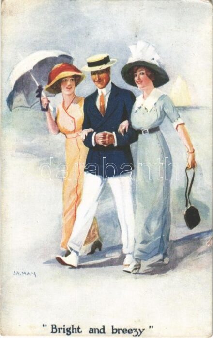 1916 'Bright and breezy' Lady art postcard. The Carlton Publishing Co. Series No. 621. s: May + 'K.u.K. Feldspital Nr. 12/8.' (EK)