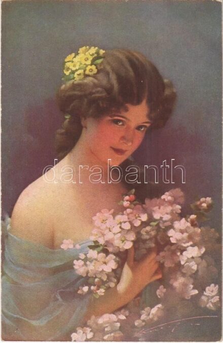 Lady art postcard s: Knoefel