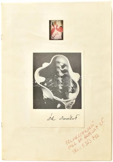 cca 1980 Ék Erzsébet jelmeztervező munkáiból összeállított portfolió. 19 db fotóval és kézzel írt megjegyzésekkel