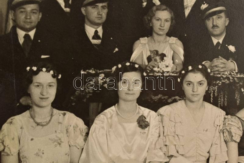 cca 1930 Flavia corp. Levente és kisasszony avatás Kaulich pecséttel jelzett fotó 17x24 cm - Image 3