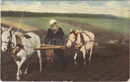 Tolstoi im Felde / Tolstoy. Galerie Tretiakoff s: Repin (EB)