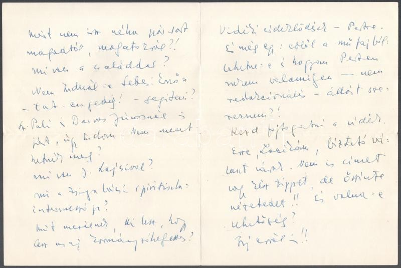 Győry Dezső (Wallentinyi) (1900-1974) háromszoros József Attila-díjas költő, író, újságíró. autográf levele Vass László (1905-1950) újságíró, kritikusnak irodalmi és magánéleti kérdésekről, megemlítva Móricz Zsigmondot - Image 2