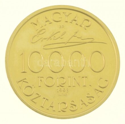 1993. 10.000Ft Au 'Erkel Ferenc' (7,03g/0.986) T:1- (eredetileg PP) Hungary 1993. 10.000 Forint Au 'Ferenc Erkel' (7,03g/0.986) C:AU (originally PP) Adamo EM128, Krause KM#703