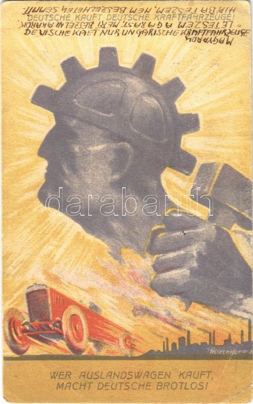 1925 Deutsche Automobil Ausstellung. Deutsche, kauft deutsche Kraftfahrzeuge! Wer Auslandswagen kauft, macht deutsche brotlos! / German automobile exhibition and propganada s: Rieckhoff (EB)