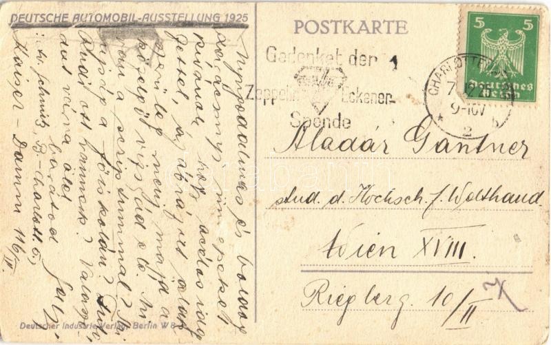 1925 Deutsche Automobil Ausstellung. Deutsche, kauft deutsche Kraftfahrzeuge! Wer Auslandswagen kauft, macht deutsche brotlos! / German automobile exhibition and propganada s: Rieckhoff (EB) - Image 2