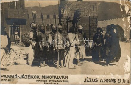 1922 Mikófalva, Passió-játékok. 'Jézus Annás előtt' Amster-Strelisky fiók felvétele photo (felszíni sérülés / surface damage)
