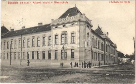 1915 Karánsebes, Caransebes; állami iskola / scoalele de stat / school (EK)