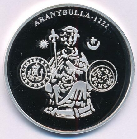 DN 'A magyar pénz krónikája - Aranybulla 1222' Ag emlékérem tanúsítvánnyal (20g/0.999/38,61mm) T:PP