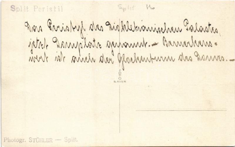 Split, Spalato; Peristil, Diokletianischen Palast / Peristylem, Diocletian's Palace. Stühler photo - Image 2