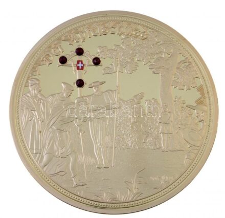 Svájc DN 'Tell Vilmos legendája / Az alma eltalálása' aranyozott fém emlékérem (70mm) T:PP Switzerland ND 'Die Legende der Wilhelm Tell / Der Apfelschuss' gilt metal commemorative medallion (70mm) C:PP