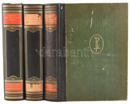 Propyläen Kunstgeschichte 3 kötete: Max Osborn: Die Kunst des Rokoko. Propyläen Kunstgeschichte XIII Berlin, 1929, Propyläen Verlag; Wilhelm von Bode: Die Kunst der Frührenaissance in Italien. Propyläen Kunstgeschichte VIII. Berlin, 1923,
