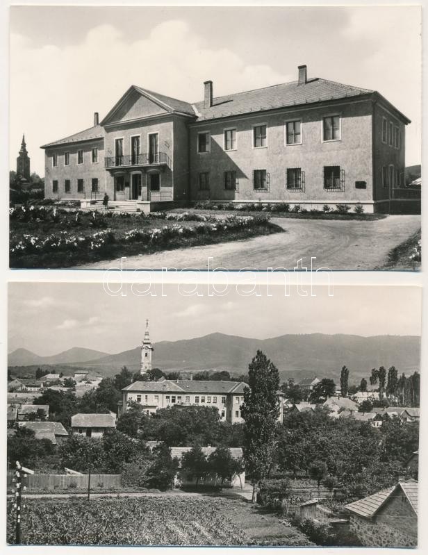 Pásztó, strand, Tanácsháza - 4 db modern (Képzőművészeti Alap) képeslap